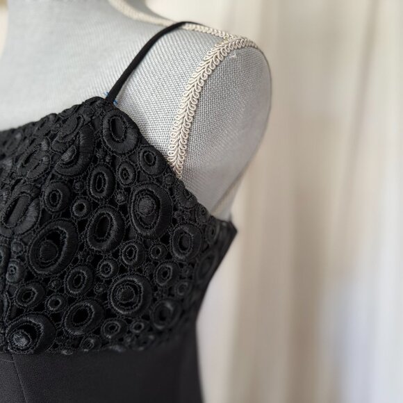 Joara Black Beaded embroided Sleeveless bodycon slim Evening Maxi Dress Medium - Picture 3 of 7